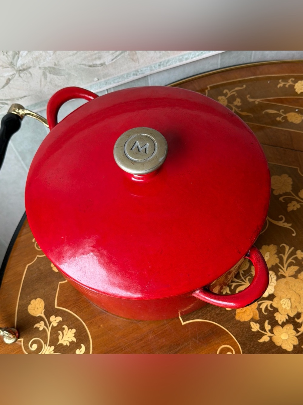 Round Dutch Oven Mario Batali Cast Iron Enameled Red